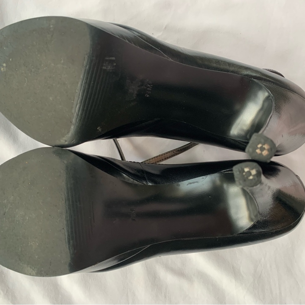 Guess by Marciano Black Leather Ankle-Strap Round-Toe Pumps - Picture 5 of 5